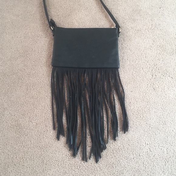 Cute “H&M” Black Fringe Shoulder or Cross Body Bag - Picture 3 of 4